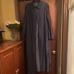 Women’s long button down jeans dress with 1/4 length sleeves